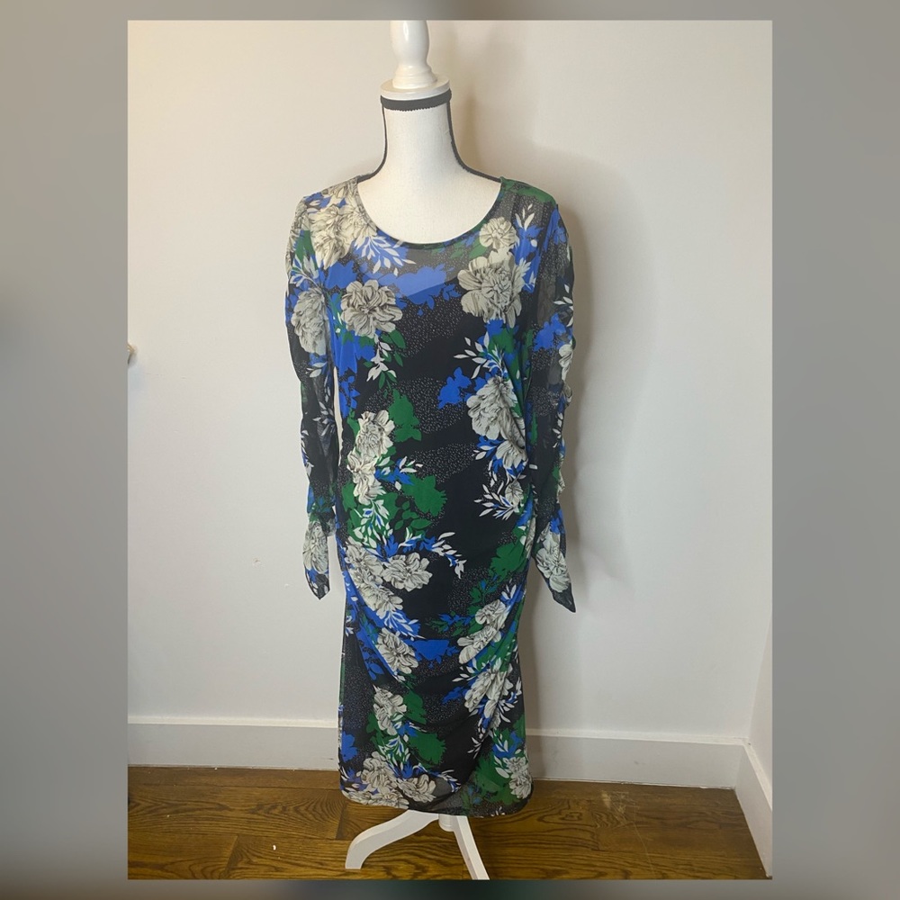 INC Women’s Painterly Flower Print Dress size XL